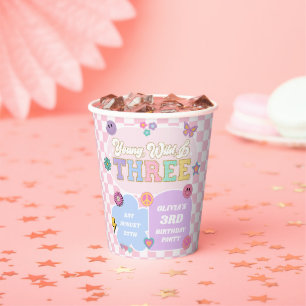 Young Wild & Three Preppy Patch 3rd Birthday Party Paper Cups