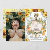 Young Wild & Three Sunflower Woodland Birthday