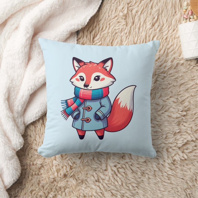 Young winter red fox cushion (Blanket)