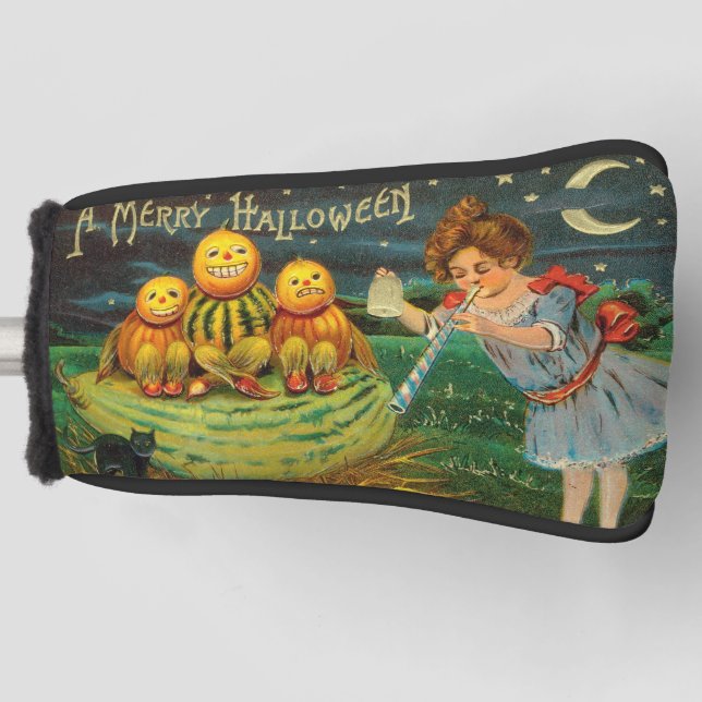 Young Witch's Brew: Pumpkin Men on Magick Altar Golf Head Cover (Front)