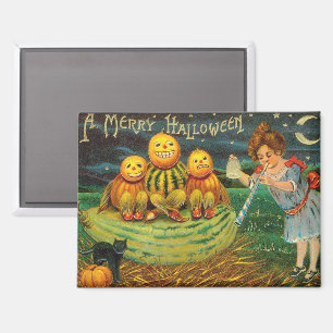 Young Witch's Brew: Pumpkin Men on Magick Altar Magnet