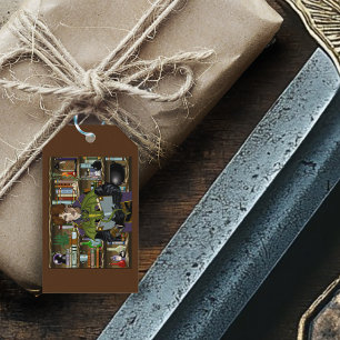 Young Wizard Fantasy Library Books Dragon Gift Tags