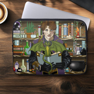 Young Wizard Fantasy Library Books Dragon Laptop Sleeve