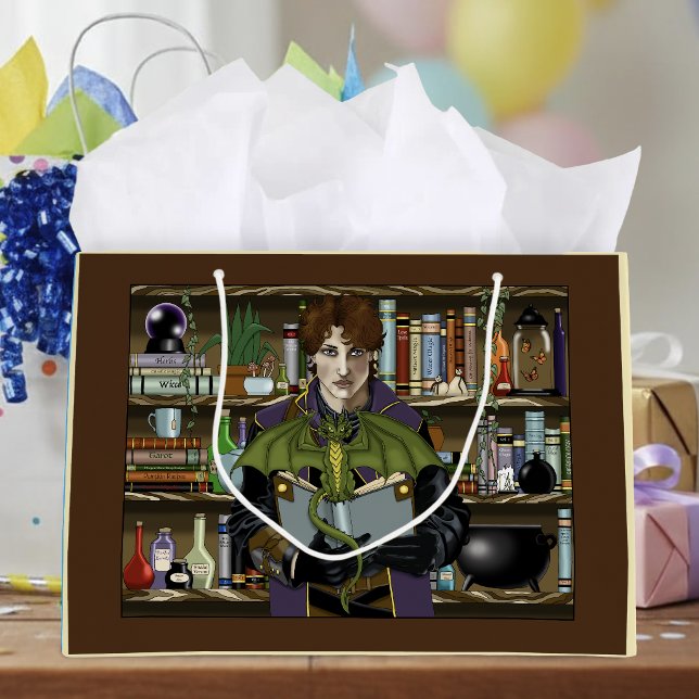 Young Wizard Fantasy Library Books Dragon Large Gift Bag (Creator Uploaded)