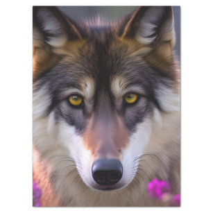 Young wolf Stare  Tissue Paper