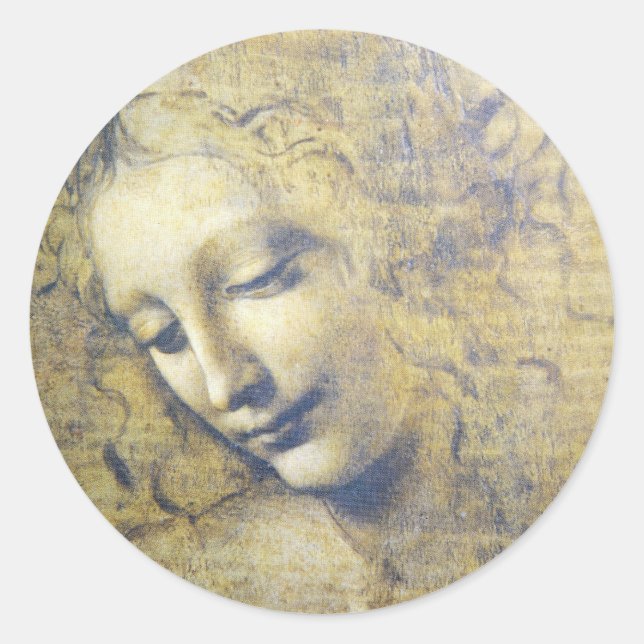 young woman 2 classic round sticker (Front)