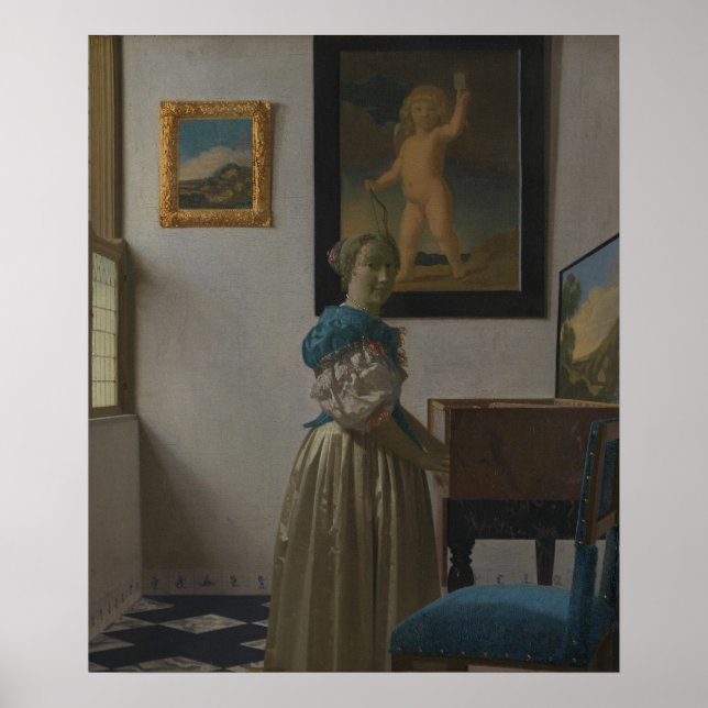Young Woman at a Virginal — Vermeer Poster (Front)