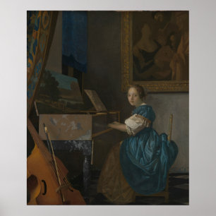 Young Woman at a Virginal — Vermeer Poster