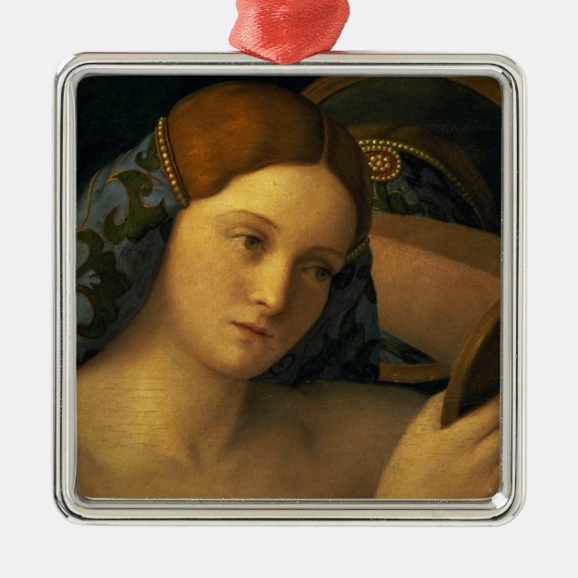 Young Woman at her Toilet Metal Tree Decoration (Front)