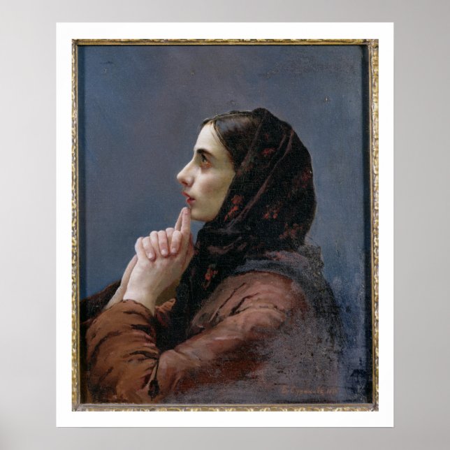 Young Woman at Prayer, 1879 (oil on canvas) Poster (Front)