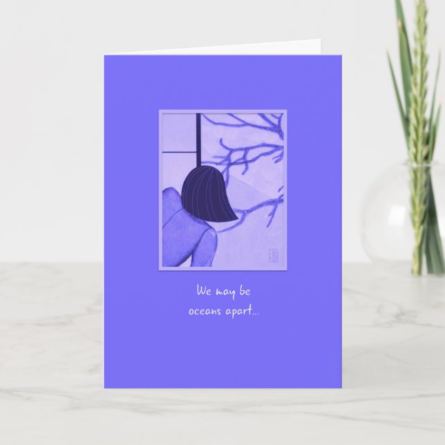 Young Woman at Shoji Screen Moon Rabbit Card (Front)