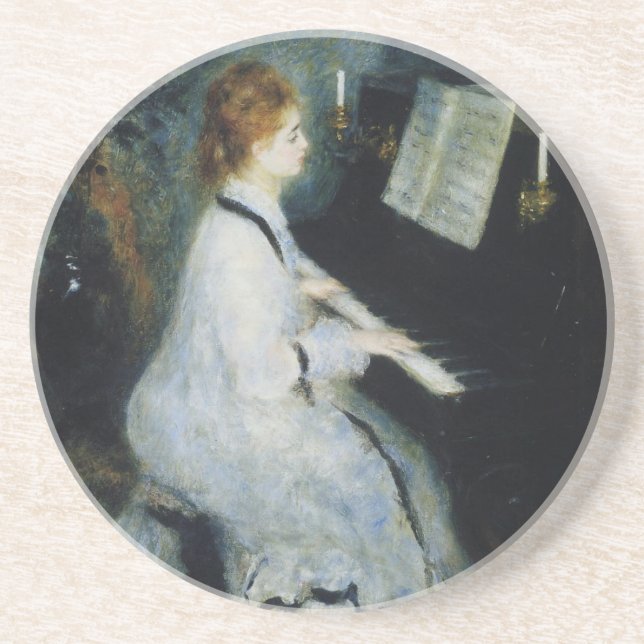 Young Woman at the Piano by Renoir Coaster (Front)