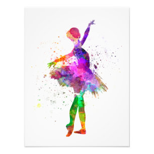 Young woman ballerina ballet dancer dancing with t photo print