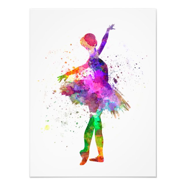 Young woman ballerina ballet dancer dancing with t photo print (Front)