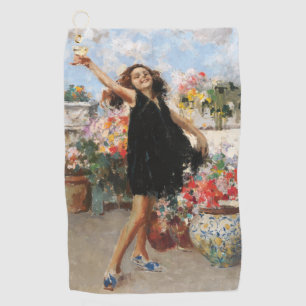 Young Woman Celebrating Victory (Vincenzo Irolli) Golf Towel