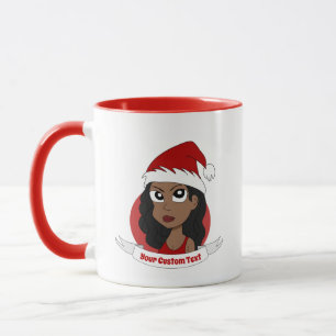 Young woman Christmas cartoon Mug