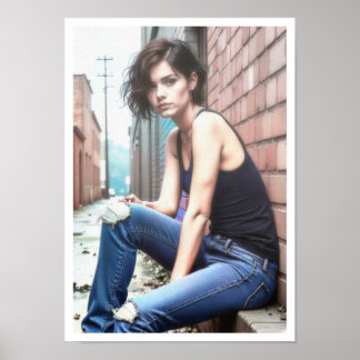 Young woman grumbles in the mists poster