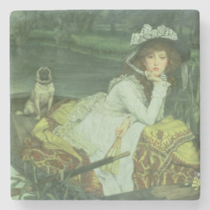 Young Woman in a Boat, or Reflections, c.1870 (oil Stone Coaster