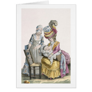 Young Woman in a Dress 'a la Levite' Breastfeeding