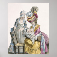 Young Woman in a Dress 'a la Levite' Breastfeeding