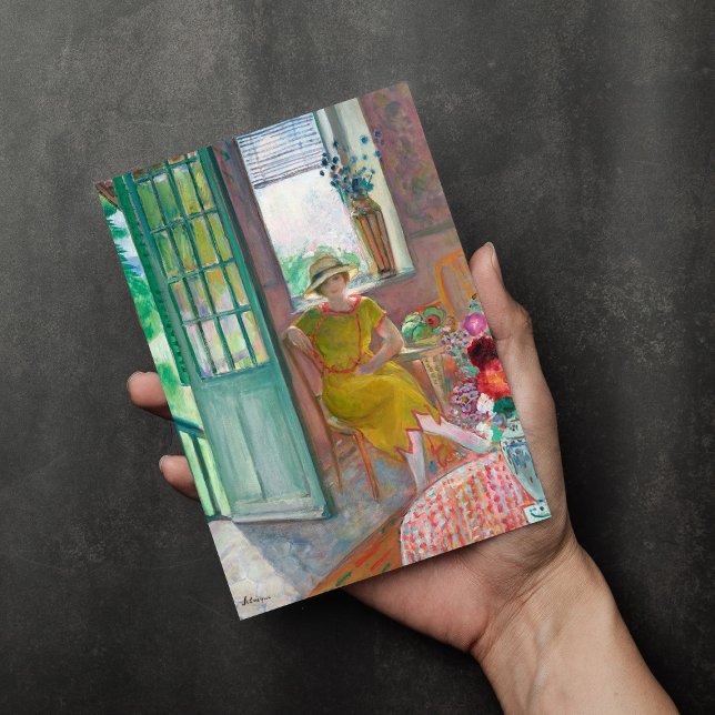 Young Woman in a Flowery Interior | Henri Lebasque Card (Creator Uploaded)