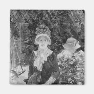 Young Woman in a Garden, 1883 Magnet