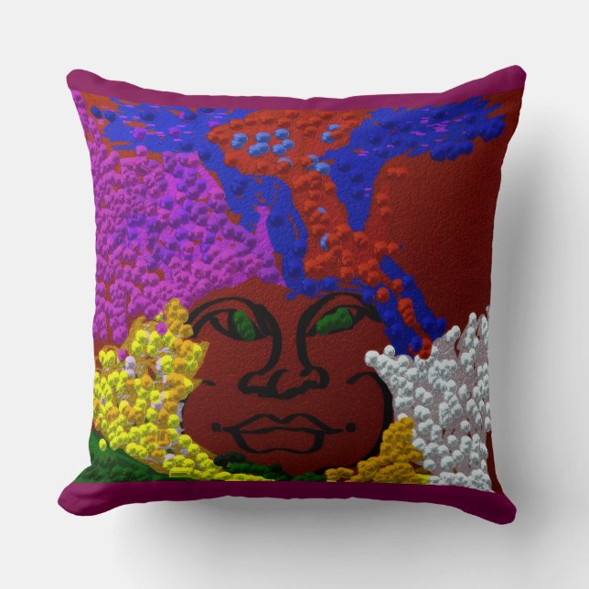 Young Woman in the Flower Mist Cushion (Front)