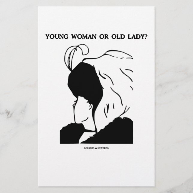 Young Woman Or Old Lady? (Optical Illusion) Stationery (Front)