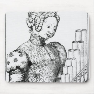 Young Woman Playing a Portative Organ Mouse Pad