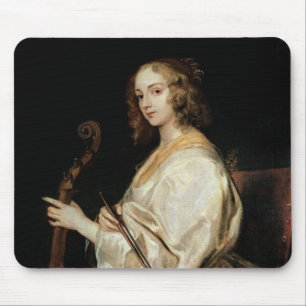 Young Woman Playing a Viola da Gamba Mouse Pad