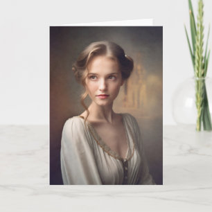 Young woman portrait card