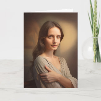 Young woman portrait card