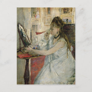 Young Woman Powdering her Face, 1877 Postcard