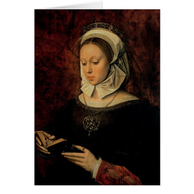Young Woman Reading a Book of Hours (oil on panel) (Front)