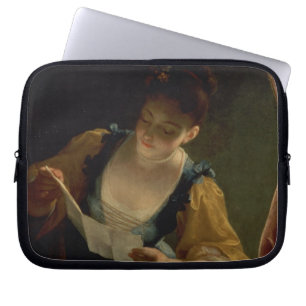 Young Woman Reading a Letter (oil on canvas) Laptop Sleeve