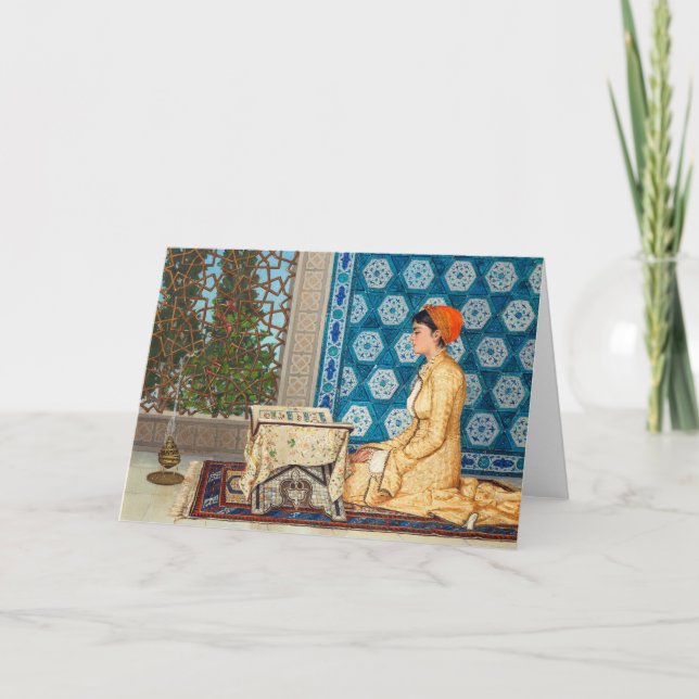 Young Woman Reading | Osman Hamdi Bey | Card (Front)