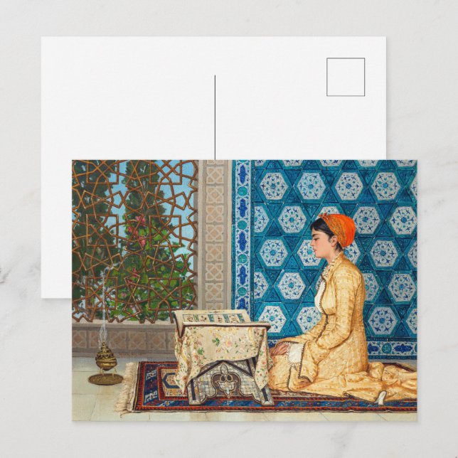 Young Woman Reading | Osman Hamdi Bey | Postcard (Front/Back)