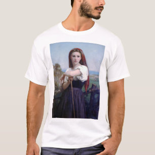 Young Woman Shepherdess, Bouguereau T-Shirt