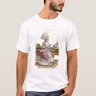 Young Woman Studying Music at her Harpsichord, pla T-Shirt