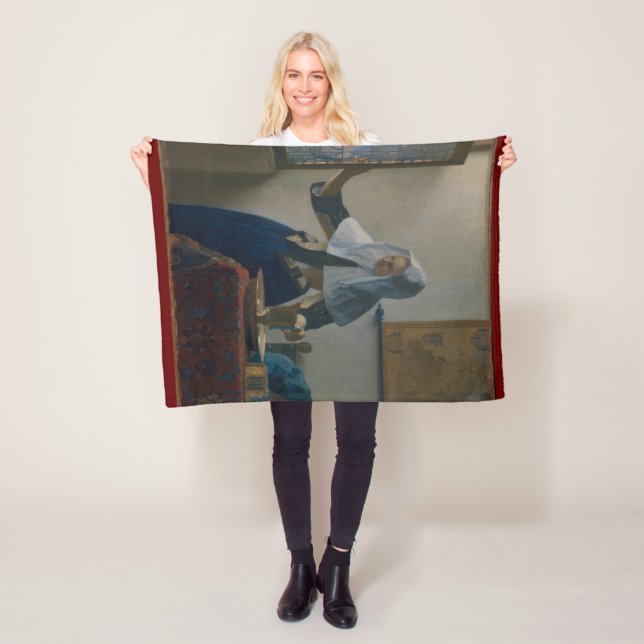 Young Woman Water Pitcher Vermeer Fleece Blanket (In Situ)