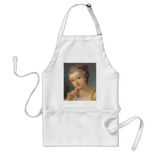 Young Woman with a Bouquet of Roses in detail Standard Apron