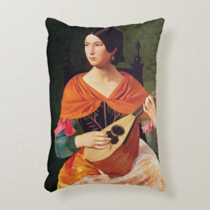 Young Woman with a Mandolin, 1845-47 Decorative Cushion