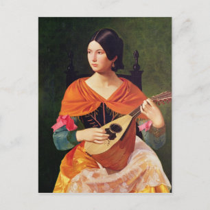 Young Woman with a Mandolin, 1845-47 Postcard