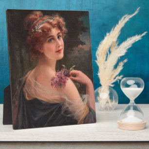 Young Woman with a Sprig of Lilac Plaque