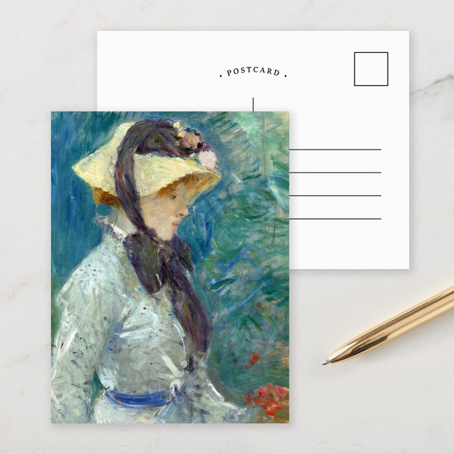 Young Woman with a Straw Hat | Berthe Morisot Postcard (Creator Uploaded)