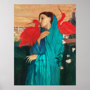 Young Woman with Ibis by Edgar Degas Poster