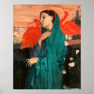 Young Woman with Ibis by Edgar Degas Poster