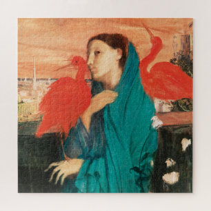 Young Woman with Ibis Fine Art by Edgar Degas Jigsaw Puzzle