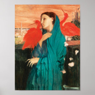 Young Woman with Ibis Fine Art by Edgar Degas Poster