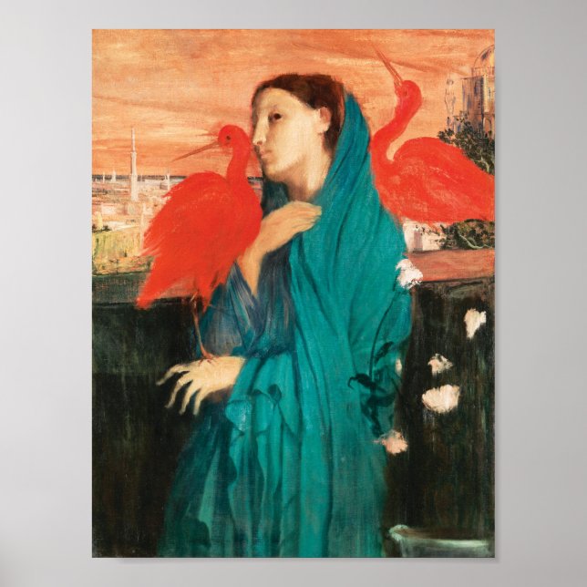 Young Woman with Ibis Fine Art by Edgar Degas Poster (Front)